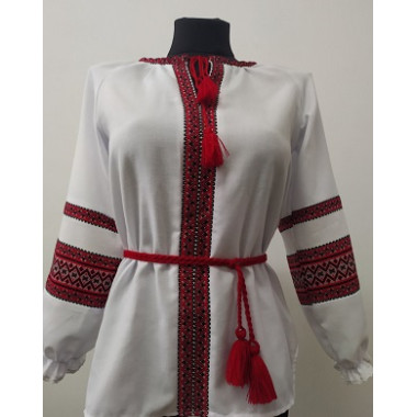 Сорочка вишита 42р тканий орнамент червоно-чорний