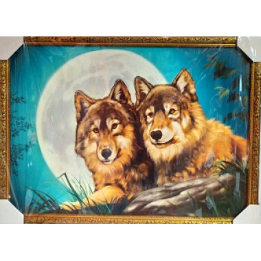 Вовки пара 50х70 багет №3