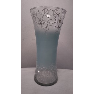 Скляна ваза ручний розпис 29 26х11см