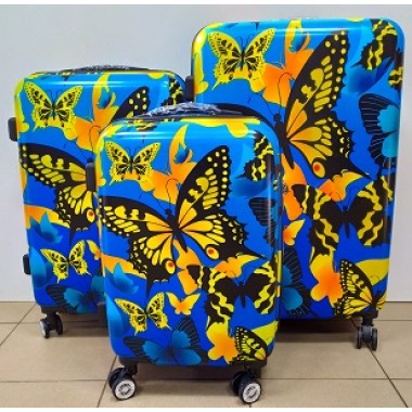 Валіза з метеликами 54х33х20 полікарбонат (8010-76)