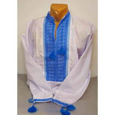 Сорочка вишита чоловіча 40р орнамент синій,поплін