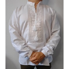 Сорочка вишита чоловіча 41р орнамент білий,домоткане
