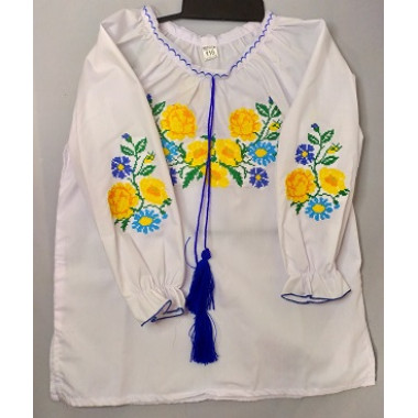 Сорочка вишита для дівчат 116 см "Зоряна", поплін
