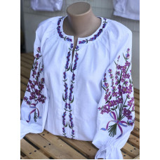 Сорочка вишита S "Лаванда" ,домоткане