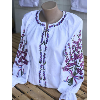 Сорочка вишита S "Лаванда" ,домоткане
